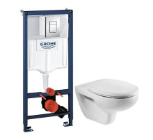 Комплект подвесной унитаз Roca Victoria 34630300R + ZRU8013920 + система инсталляции Grohe 38772001