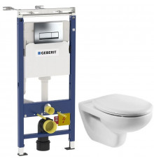 Комплект подвесной унитаз Roca Victoria 34630300R + ZRU8013920 + система инсталляции Geberit 458.125.21.1