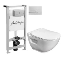 Комплект подвесной унитаз Bien Harmony HRKA052N2VP0W3000 + система инсталляции Jacob Delafon E5504-NF + E4326-CP