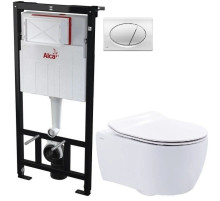 Комплект подвесной унитаз SSWW NC2038 + система инсталляции AlcaPlast AM101/11203:1RUSSETM71