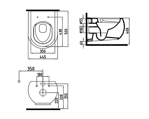 Приобрести Комплект подвесной унитаз Bien Flash FLKA052N1VP0W3000 + система инсталляции Grohe 38772001 в магазине сантехники Santeh-Crystal.ru