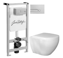 Комплект подвесной унитаз Bien Dune DNKA052N1VP0W3000 + система инсталляции Jacob Delafon E5504-NF + E4326-CP