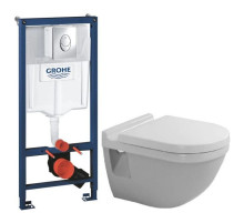 Комплект подвесной унитаз Duravit Starck 3 2200090000 + 0063810000 + система инсталляции Grohe 38721001