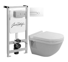 Комплект подвесной унитаз Duravit Starck 3 2200090000 + 0063810000 + система инсталляции Jacob Delafon E5504-NF + E4326-00