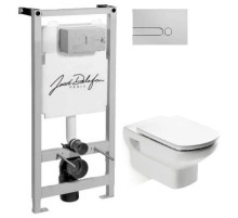 Комплект подвесной унитаз Roca Dama Senso 346517000 + ZRU9302820 + система инсталляции Jacob Delafon E5504-NF + E4326-CP