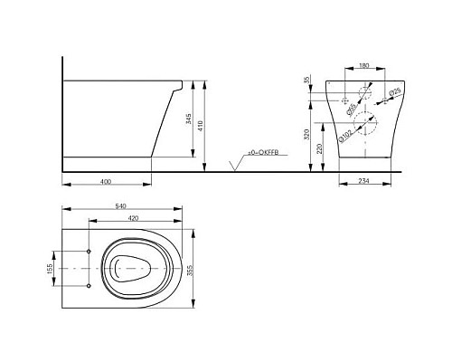 Заказать Комплект подвесной унитаз Toto CF CW132Y#NW1 + VC130 + система инсталляции Geberit 111.362.00.5 в магазине сантехники Santeh-Crystal.ru