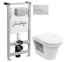 Комплект подвесной унитаз Toto CF CW132Y#NW1 + VC130 + система инсталляции Jacob Delafon E5504-NF + E4326-CP