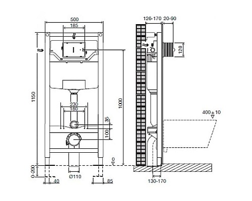 Заказать Комплект подвесной унитаз Toto CF CW132Y#NW1 + VC130 + система инсталляции Jacob Delafon E5504-NF + E4326-CP в магазине сантехники Santeh-Crystal.ru