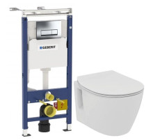 Комплект подвесной унитаз Ideal Standard Connect Space E804601 + E772401 + система инсталляции Geberit 458.125.21.1