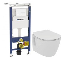 Комплект подвесной унитаз Ideal Standard Connect Space E804601 + E772401 + система инсталляции Geberit 458.125.11.1