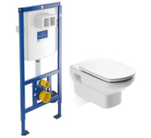 Комплект подвесной унитаз Roca Dama Senso 346517000 + ZRU9302820 + система инсталляции Villeroy & Boch 92246100