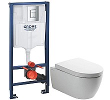 Комплект подвесной унитаз SSWW CT2038V + система инсталляции Grohe 38772001