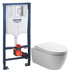 Комплект подвесной унитаз SSWW CT2038V + система инсталляции Grohe 38772001