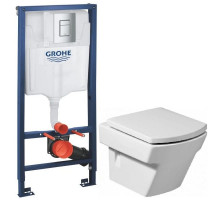 Комплект подвесной унитаз Roca Hall 346627000 + 801622004 + система инсталляции Grohe 38772001