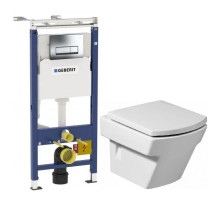 Комплект подвесной унитаз Roca Hall 346627000 + 801622004 + система инсталляции Geberit 458.125.21.1