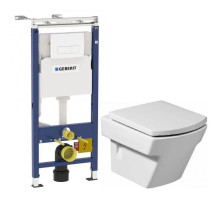 Комплект подвесной унитаз Roca Hall 346627000 + 801622004 + система инсталляции Geberit 458.125.11.1