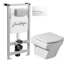 Комплект подвесной унитаз Roca Hall 346627000 + 801622004 + система инсталляции Jacob Delafon E5504-NF + E4326-00