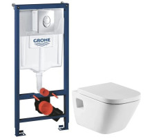 Комплект подвесной унитаз Roca The Gap 346477000 + 801472004 + система инсталляции Grohe 38721001