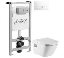 Комплект подвесной унитаз Roca The Gap 346477000 + 801472004 + система инсталляции Jacob Delafon E5504-NF + E4326-00