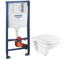 Комплект подвесной унитаз Roca Debba 346997000 + ZRU9302826 + система инсталляции Grohe 38772001