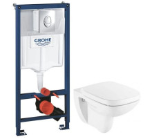 Комплект подвесной унитаз Roca Debba 346997000 + ZRU9302826 + система инсталляции Grohe 38721001
