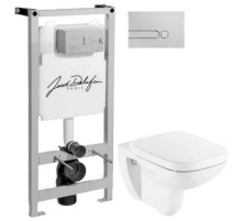 Комплект подвесной унитаз Roca Debba 346997000 + ZRU9302826 + система инсталляции Jacob Delafon E5504-NF + E4326-CP