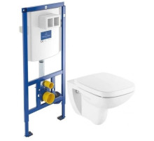 Комплект подвесной унитаз Roca Debba 346997000 + ZRU9302826 + система инсталляции Villeroy & Boch 92246100
