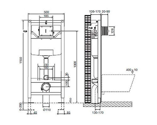 Заказать Комплект подвесной унитаз Jacob Delafon Patio EDV102-00 + E70021-00 + система инсталляции Jacob Delafon E5504-NF + E4326-00 в магазине сантехники Santeh-Crystal.ru