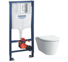 Комплект подвесной унитаз Laufen Kartell by Laufen 8.2033.6.000.000.1 + 8.9133.1.000.000.1 + система инсталляции Grohe 38772001