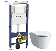 Комплект подвесной унитаз Laufen Kartell by Laufen  8.2033.6.000.000.1 + 8.9133.1.000.000.1 + система инсталляции Geberit 458.125.11.1