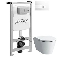 Комплект подвесной унитаз Laufen Kartell by Laufen  8.2033.6.000.000.1 + 8.9133.1.000.000.1 + система инсталляции Jacob Delafon E5504-NF + E4326-00