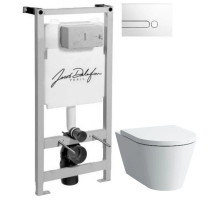 Комплект подвесной унитаз Laufen Kartell by Laufen  8.2033.6.000.000.1 + 8.9133.1.000.000.1 + система инсталляции Jacob Delafon E5504-NF + E4326-00