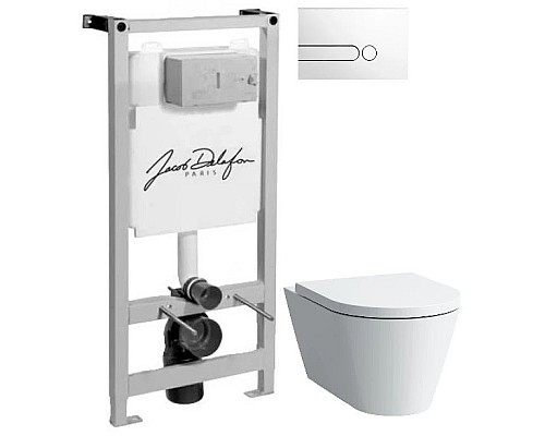 Заказать Комплект подвесной унитаз Laufen Kartell by Laufen  8.2033.6.000.000.1 + 8.9133.1.000.000.1 + система инсталляции Jacob Delafon E5504-NF + E4326-00 в магазине сантехники Santeh-Crystal.ru