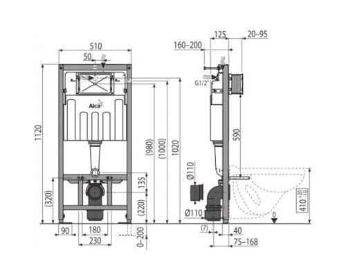 Заказать Комплект подвесной унитаз Jacob Delafon Struktura EDE102-00 + E70024-00 + система инсталляции AlcaPlast AM101/11203:1RUSSETM70 в магазине сантехники Santeh-Crystal.ru