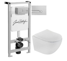 Комплект подвесной унитаз Teka Manacor 11.732.00.02 + система инсталляции Jacob Delafon E5504-NF + E4326-CP