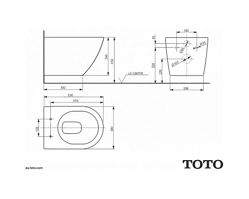 Купить Комплект подвесной унитаз Toto NC CW762Y + VC100N + система инсталляции Tece 9300302 + 9240921 в магазине сантехники Santeh-Crystal.ru