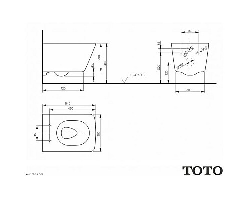 Заказать Комплект подвесной унитаз Toto SP CW532Y + TC512F + система инсталляции Tece 9300302 + 9240921 в магазине сантехники Santeh-Crystal.ru