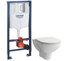 Комплект подвесной унитаз Laufen Pro 8.2095.0.000.000.1 + 8.9896.6.000.000.1 + система инсталляции Grohe 38772001