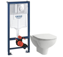 Комплект подвесной унитаз Laufen Pro 8.2095.0.000.000.1 + 8.9896.6.000.000.1 + система инсталляции Grohe 38721001