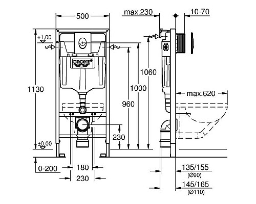 Купить Комплект подвесной унитаз Ideal Standard Tesi T007901 + T352701 + система инсталляции Grohe 38721001 в магазине сантехники Santeh-Crystal.ru