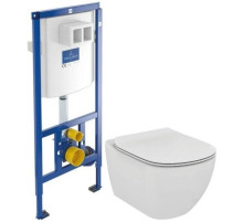 Комплект подвесной унитаз Ideal Standard Tesi T007901 + T352701 + система инсталляции Villeroy & Boch 92246100