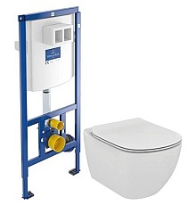 Комплект подвесной унитаз Ideal Standard Tesi T007901 + T352701 + система инсталляции Villeroy & Boch 92246100