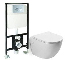 Комплект подвесной унитаз + система инсталляции SantiLine SL-5018 + SL-01