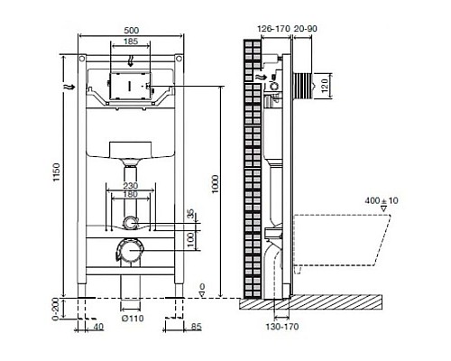 Заказать Комплект подвесной унитаз Ideal Standard Connect E771801 + E772401 + система инсталляции Jacob Delafon E5504-NF + E4326-CP в магазине сантехники Santeh-Crystal.ru