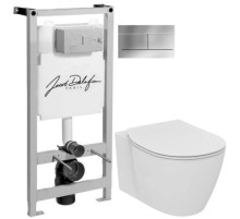 Комплект подвесной унитаз Ideal Standard Connect E771801 + E772401 + система инсталляции Jacob Delafon E5504-NF + E4316-CP