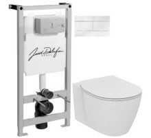 Комплект подвесной унитаз Ideal Standard Connect E771801 + E772401 + система инсталляции Jacob Delafon E5504-NF + E4316-00