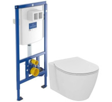 Комплект подвесной унитаз Ideal Standard Connect E771801 + E772401 + система инсталляции Villeroy & Boch 92246100