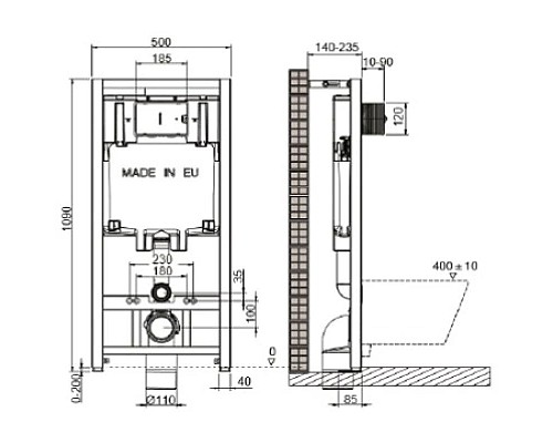 Купить Комплект подвесной унитаз Ideal Standard Connect E771801 + E772401 + система инсталляции Jacob Delafon E29025-NF + E29027-CP в магазине сантехники Santeh-Crystal.ru