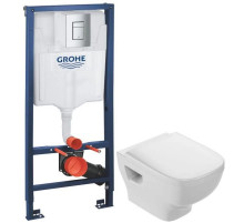 Комплект подвесной унитаз Jacob Delafon Struktura EDF102-00 + E4272-00 + система инсталляции Grohe 38772001