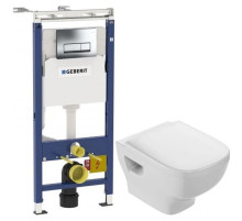 Комплект подвесной унитаз Jacob Delafon Struktura EDF102-00 + E4272-00 + система инсталляции Geberit 458.125.21.1